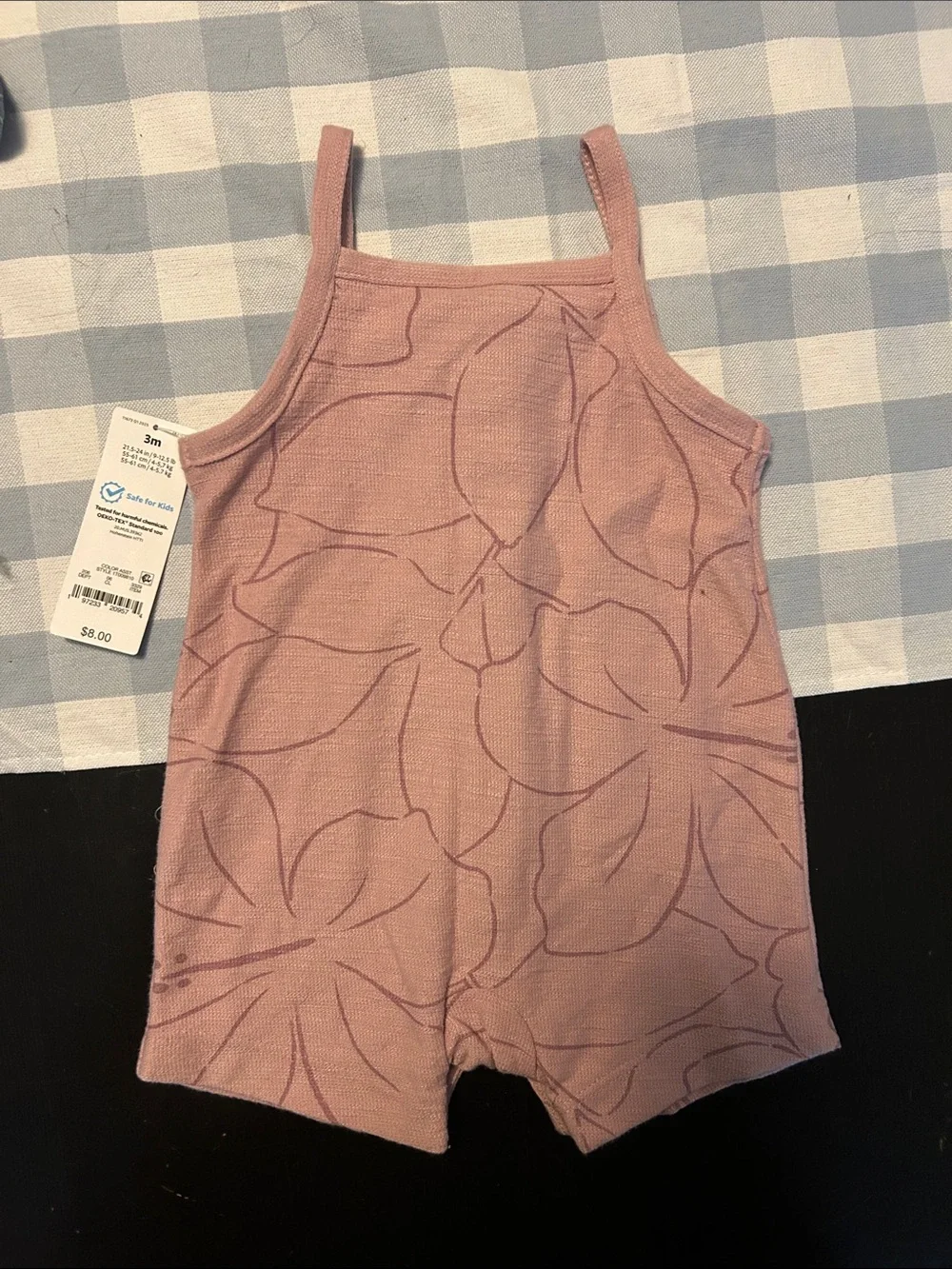 Carter's Dusty Rose Floral Button Romper